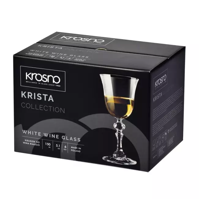 Kieliszki do wina białego Krosno Krista 180 ml opakowanie